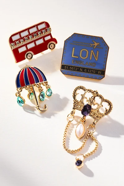 City Brooches, Set of 4