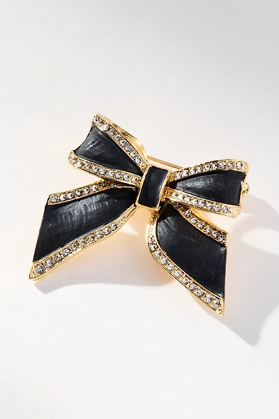 Crystal Bow Brooch