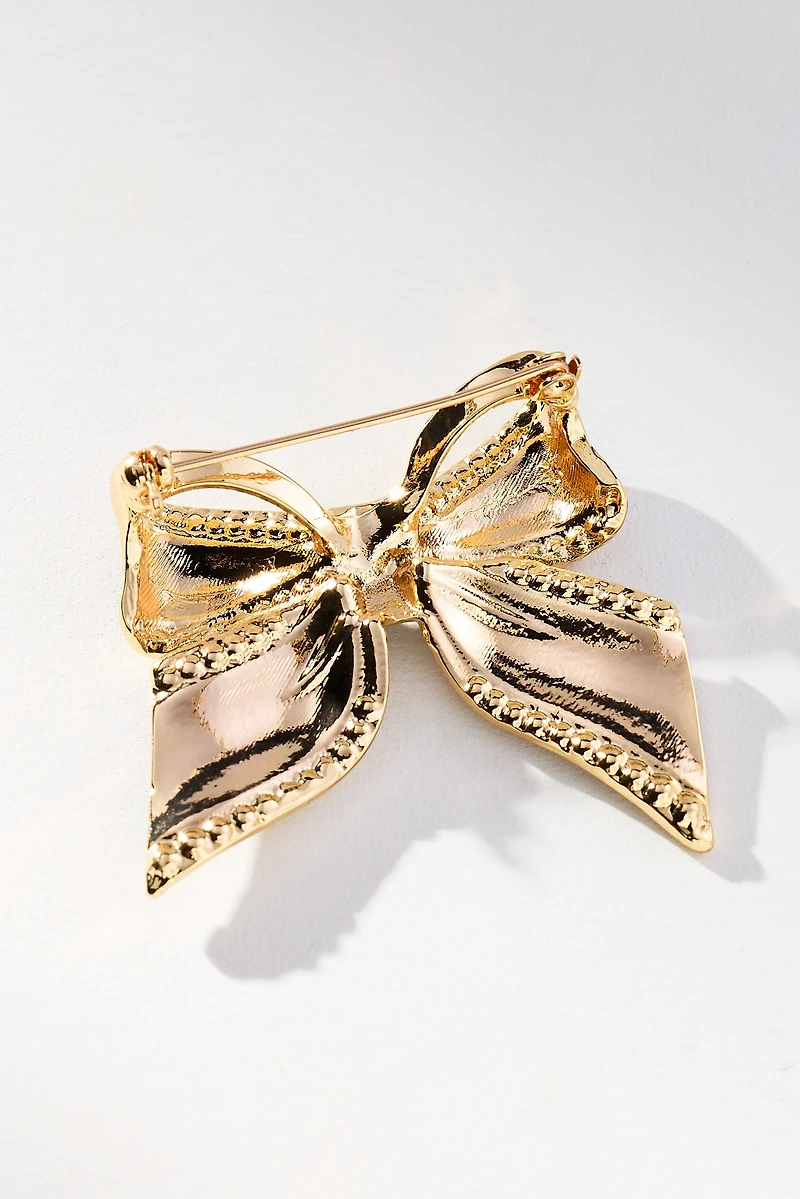 Crystal Bow Brooch