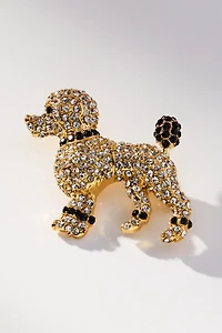 Crystal Poodle Brooch