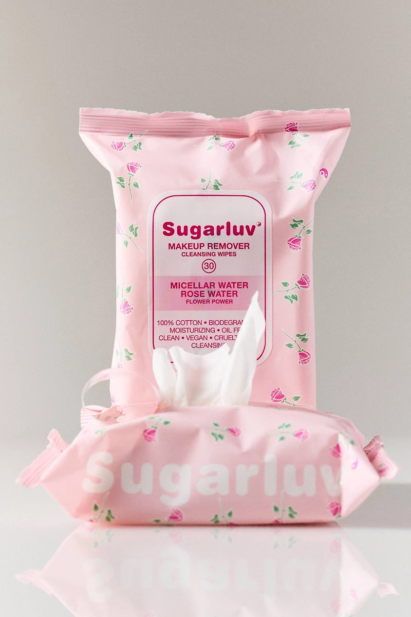 Sugarluv Micellar Water Rose Makeup Remover Cleansing Wipes Duo