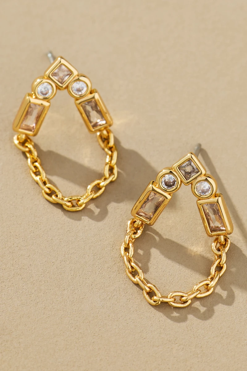 Crystal Teardrop Drippy Post Earrings