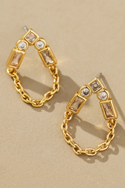 Crystal Teardrop Drippy Post Earrings