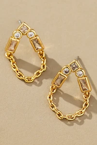 Crystal Teardrop Drippy Post Earrings