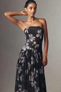 Hutch Carmel Strapless Belted Drop-Waist Maxi Dress