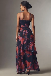 Hutch Jamila Sleeveless Twist-Front Side-Slit Maxi Dress
