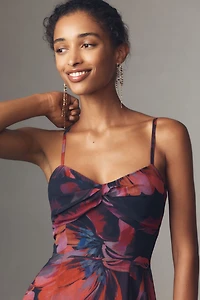 Hutch Jamila Sleeveless Twist-Front Side-Slit Maxi Dress