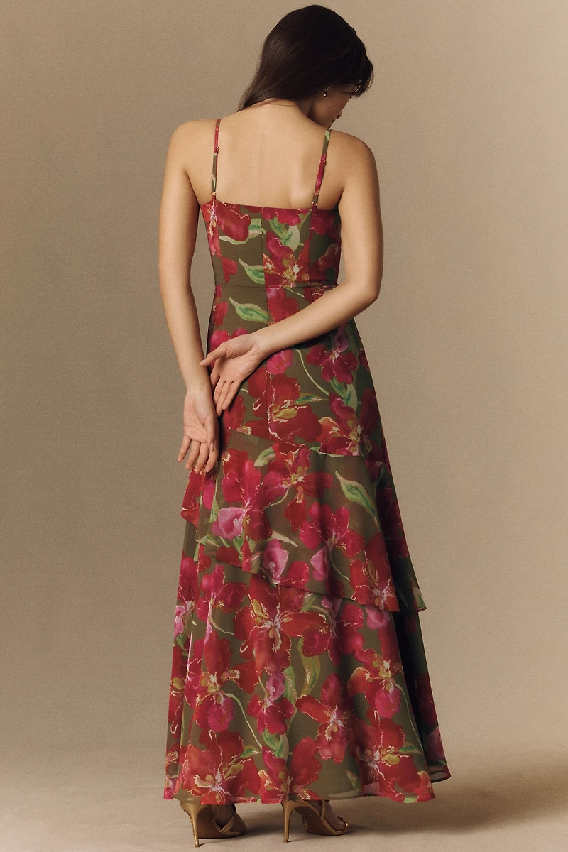 Hutch Jamila Sleeveless Twist-Front Side-Slit Maxi Dress