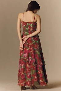 Hutch Jamila Sleeveless Twist-Front Side-Slit Maxi Dress