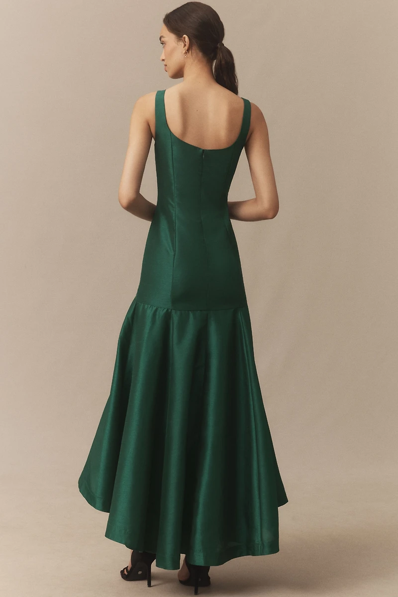 Hutch Alaia Sleeveless Scoop-Neck High-Low Midi Dress