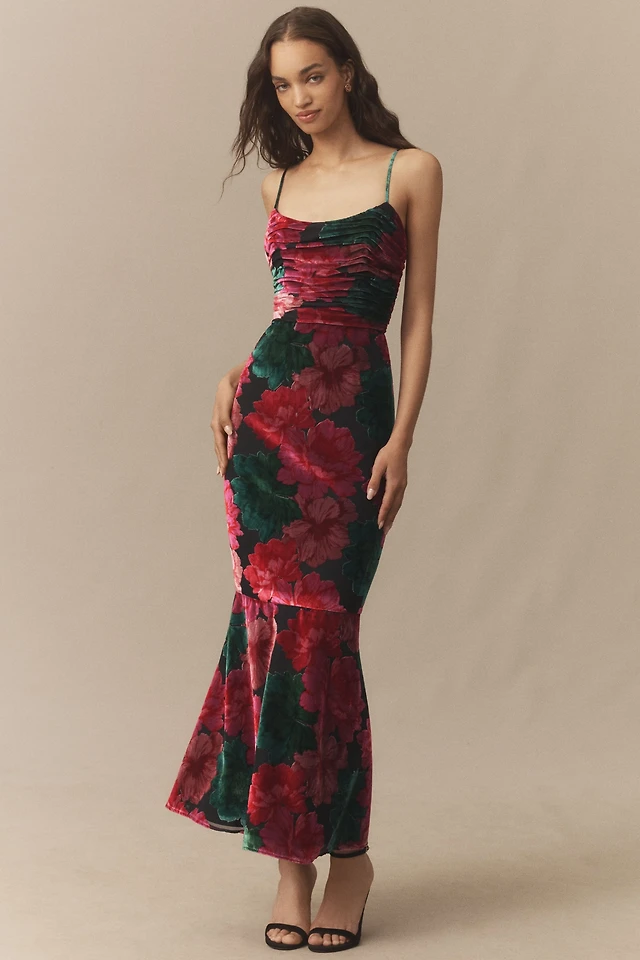Hutch Tylia Ruched Floral Velvet Maxi Dress at MarketFair Shoppes in  Princeton, NJ