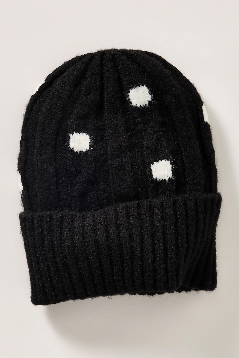 By Anthropologie Polka Dot Cable Beanie
