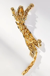 Rhinestone Tiger Brooch
