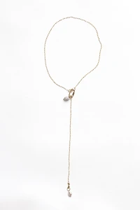 Nicolas Ambrosio Pearl Lariat Chain Necklace