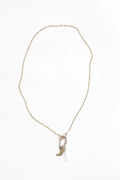 Nicolas Ambrosio Sun Moon Love Lock Charm Necklace