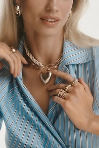 Chain Heart Pendant Necklace