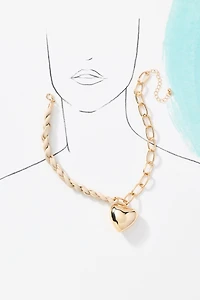 Chain Heart Pendant Necklace