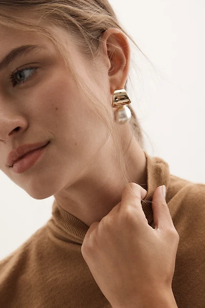 Pearl Drop Post Earrings