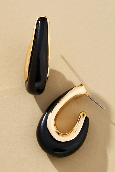 Metal & Resin Hoop Earrings