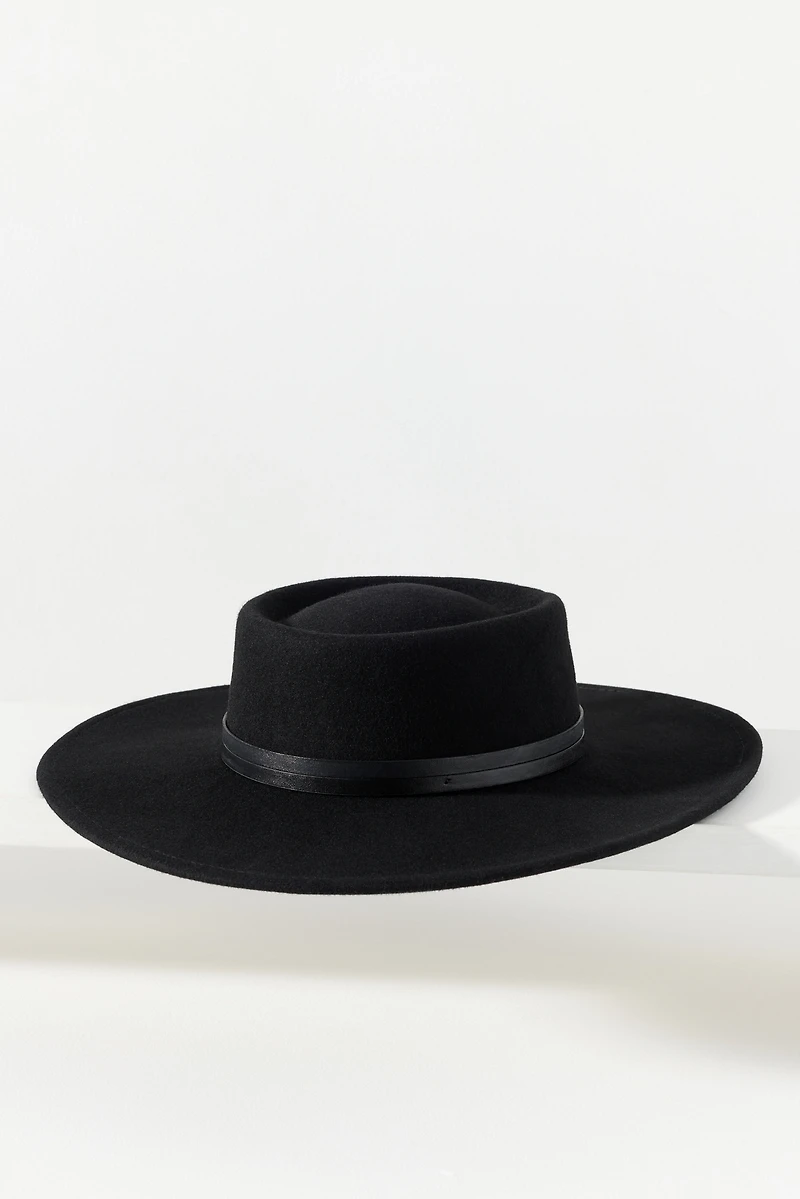 San Diego Hat Co. Ella Double-Belt Wool Boater
