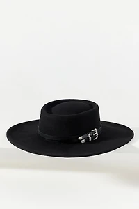 San Diego Hat Co. Ella Double-Belt Wool Boater