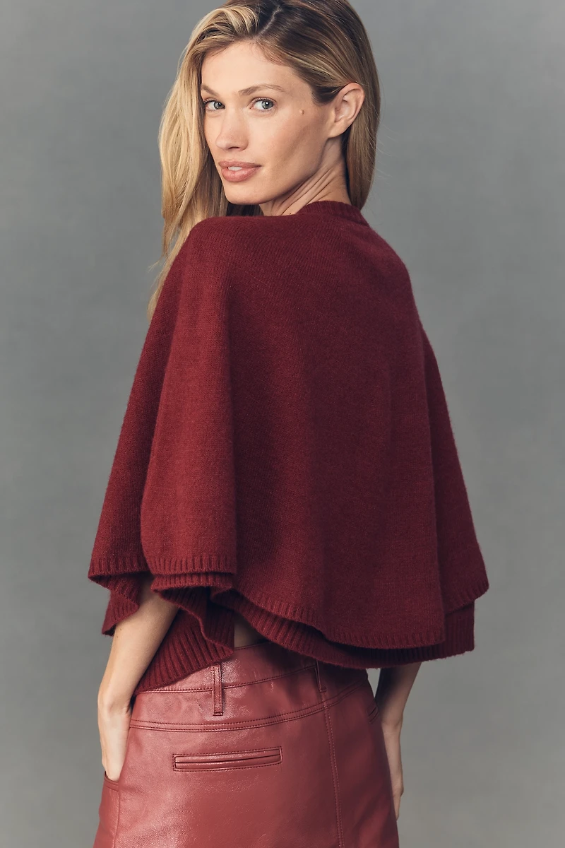 By Anthropologie Button-Front Knit Cape Top
