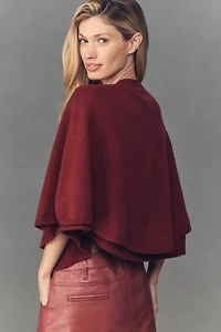 By Anthropologie Button-Front Knit Cape Top