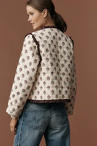 Ophelia & Indigo Reversible Quilted Floral Jacket