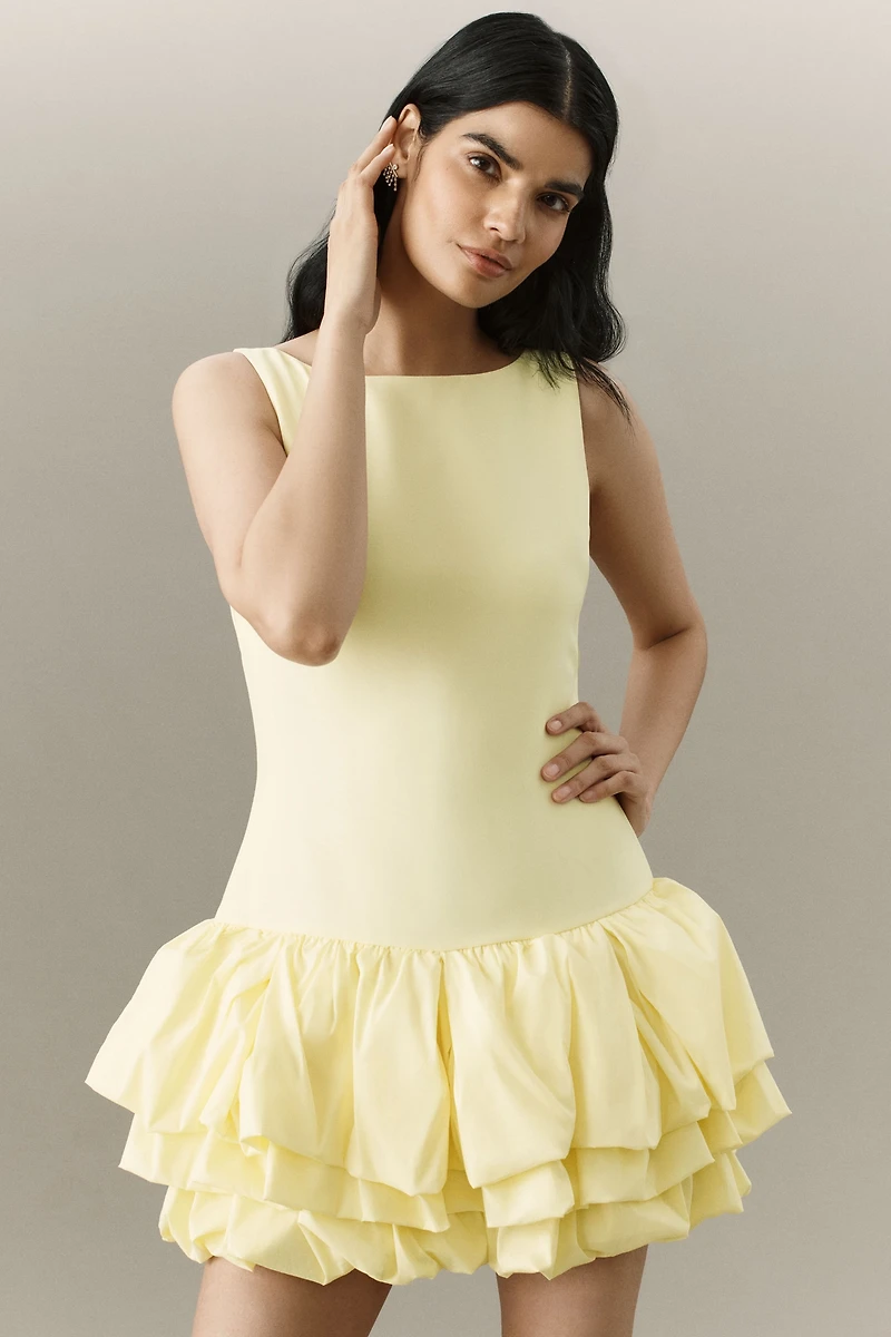 Endless Rose Sleeveless Ruffled Drop-Waist Mini Dress