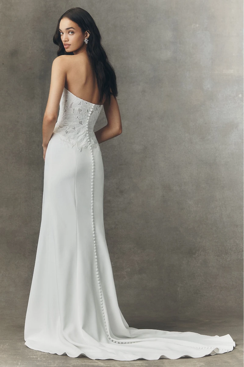 Jenny by Yoo Raelyn Strapless Column Wedding Gown