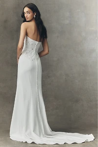 Jenny by Yoo Raelyn Strapless Column Wedding Gown