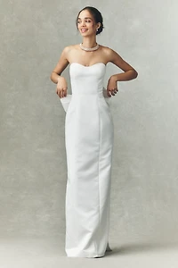 Jenny by Yoo Elsie Strapless Sweetheart Satin Wedding Gown