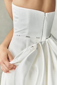 Jenny by Yoo Elsie Strapless Sweetheart Satin Wedding Gown