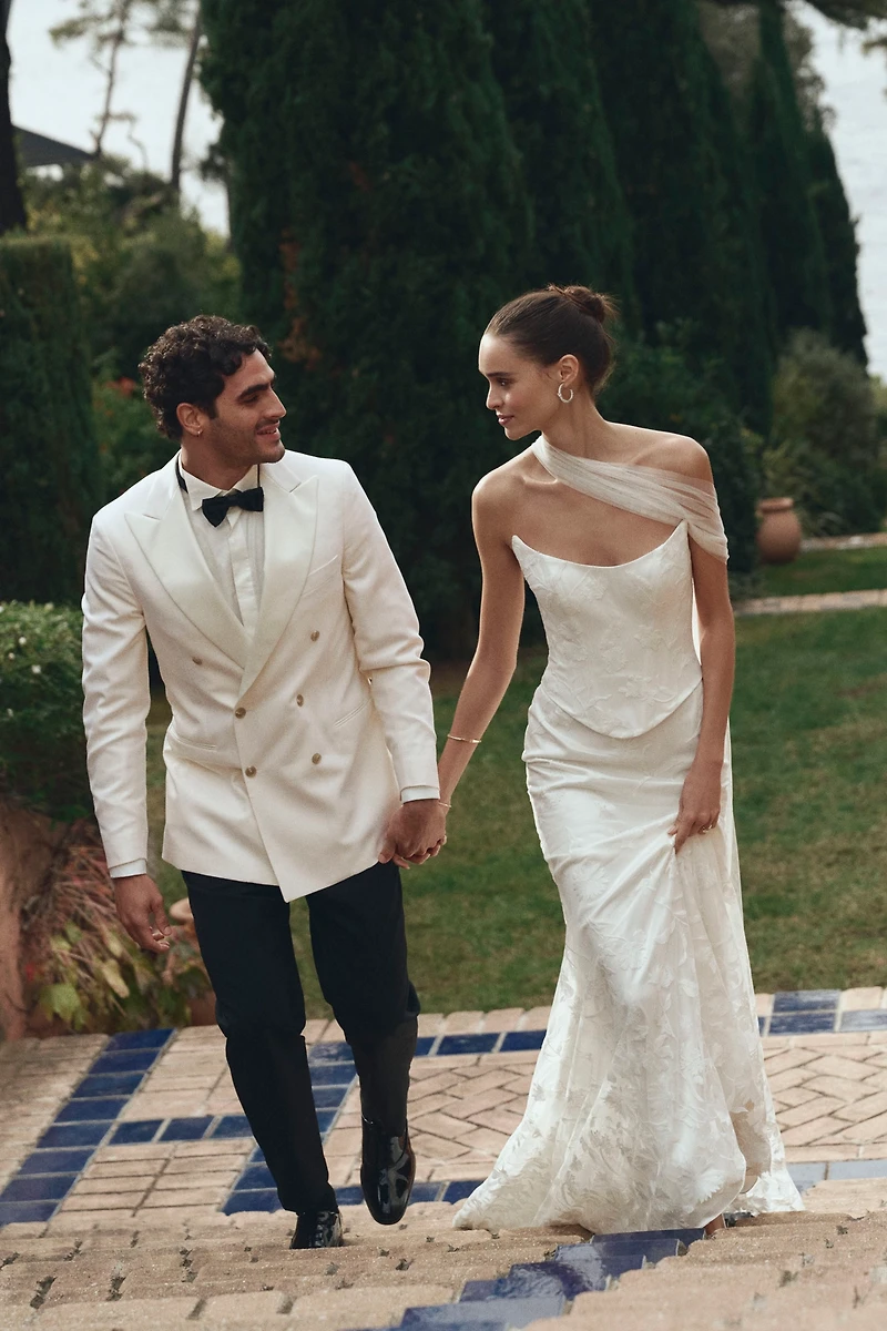 Watters Marlowe Strapless Lace Corset Wedding Gown