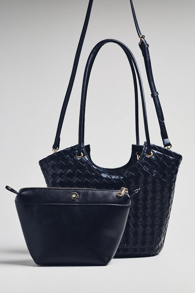 Melie Bianco Woven Bucket Tote