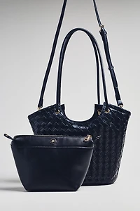 Melie Bianco Woven Bucket Tote