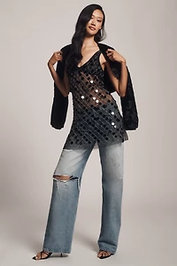 By Anthropologie Sequin-Embellished Cami Tunic