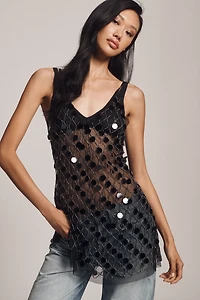 By Anthropologie Sequin-Embellished Cami Tunic