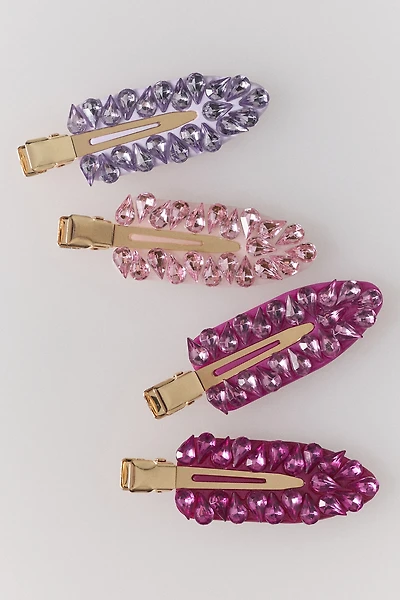 Jeweled Crease-Free Hair Clips, Set of 4