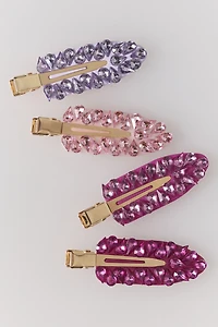 Jeweled Crease-Free Hair Clips, Set of 4