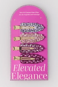 Jeweled Crease-Free Hair Clips, Set of 4