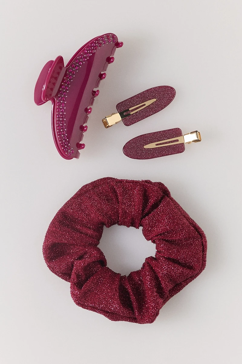 Claw Clip, Crease-Free Clips & Scrunchie Set