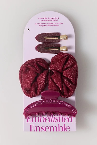 Claw Clip, Crease-Free Clips & Scrunchie Set