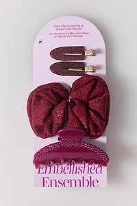 Claw Clip, Crease-Free Clips & Scrunchie Set