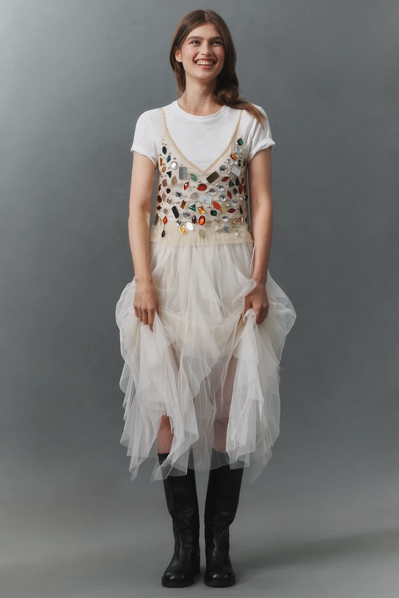 By Anthropologie Jewel-Embellished Sheer Cami