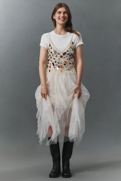 By Anthropologie Jewel-Embellished Sheer Cami