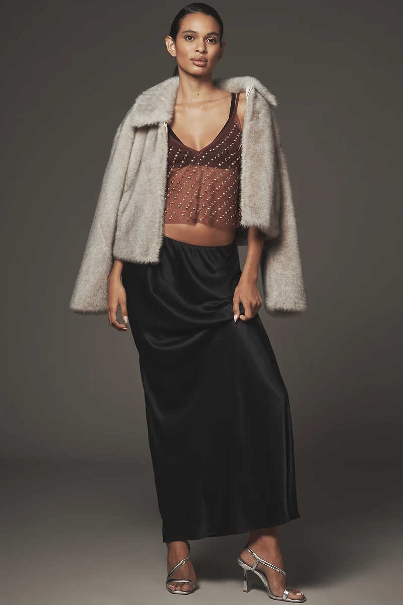 By Anthropologie Studded Sheer Mesh Cami