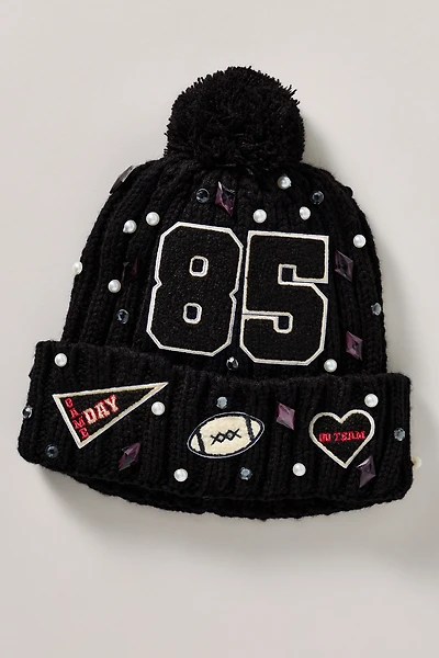 Sporty Patch Embellished Beanie