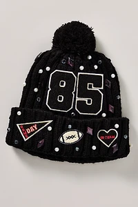 Sporty Patch Embellished Beanie