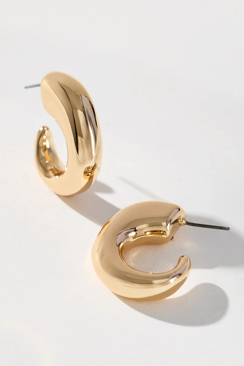Small Chunky Huggie Hoop Earrings